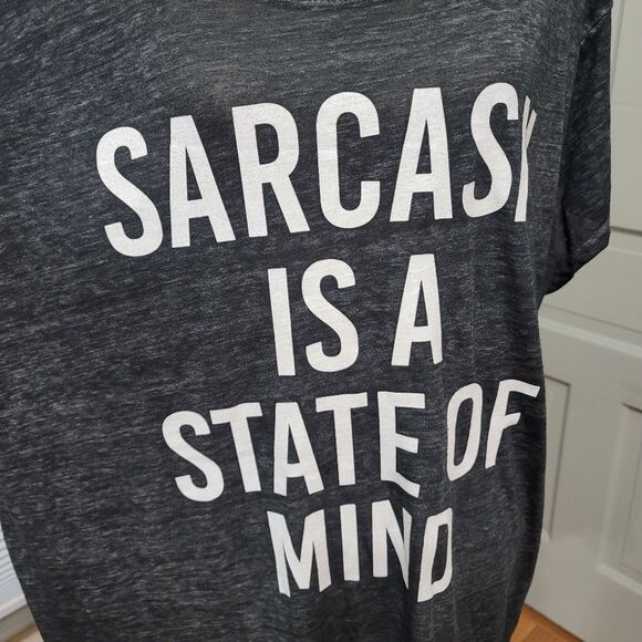 Torrid Sarcasm State Of Mind Relaxed Fit Crew Tee - Vintage Burnout Black - Picture 5 of 7